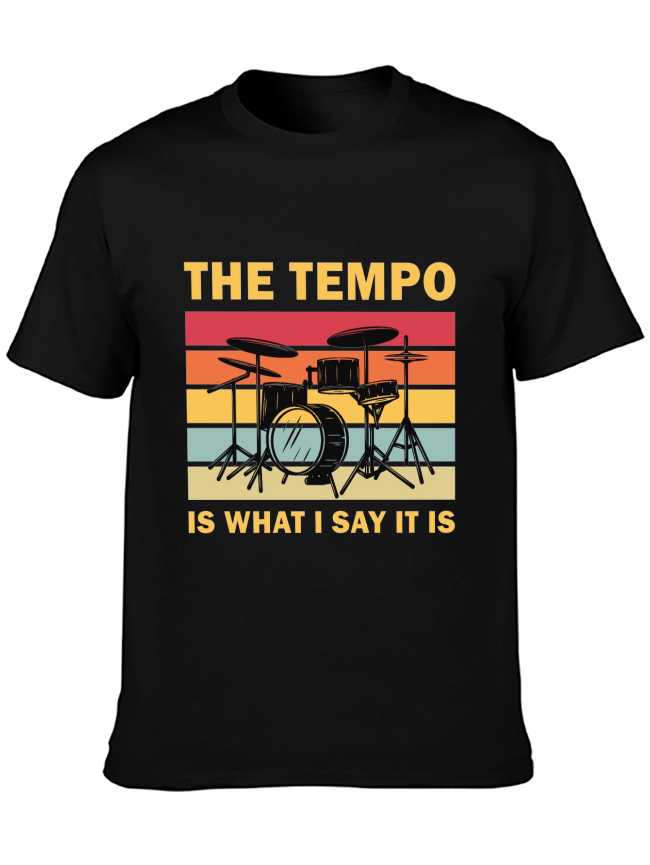 Camiseta Negra: Batería Retro - El Tempo Soy Yo