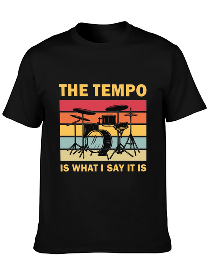 Camiseta Negra: Batería Retro - El Tempo Soy Yo