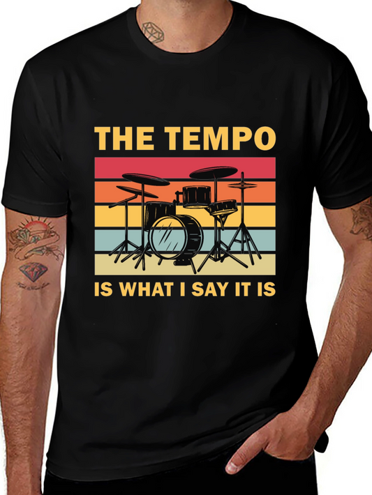 Camiseta Negra: Batería Retro - El Tempo Soy Yo