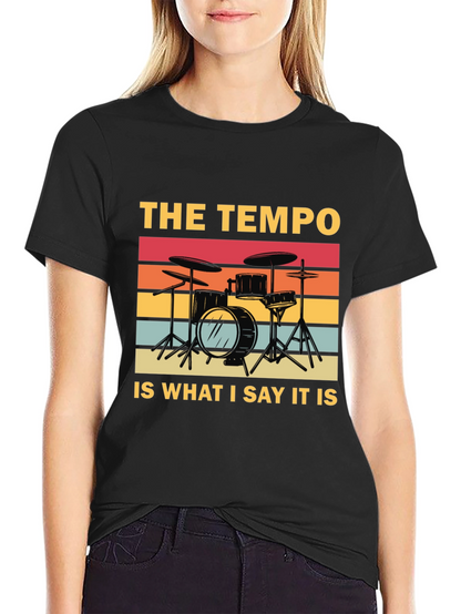 Camiseta Negra: Batería Retro - El Tempo Soy Yo