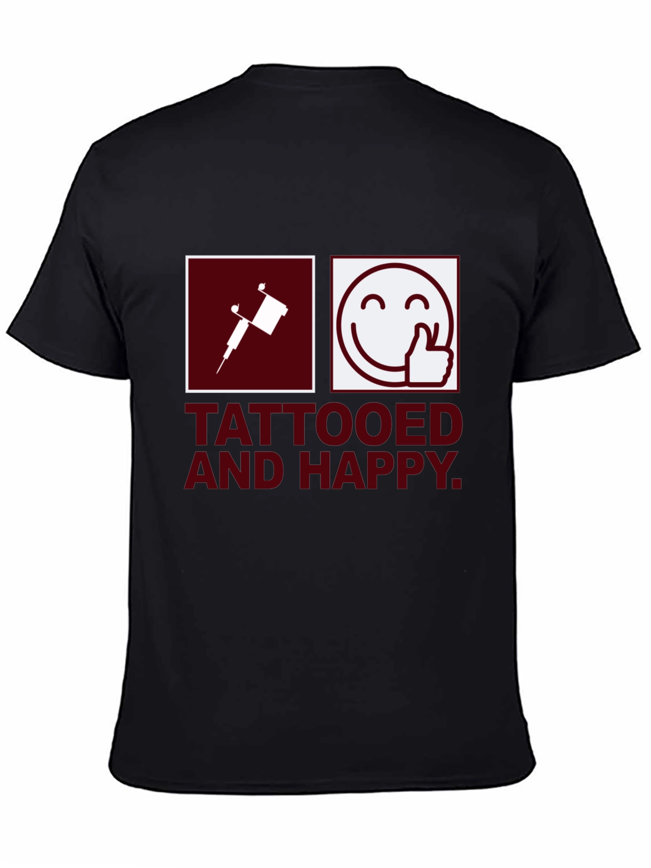 Camiseta Negra Tattooed and Happy