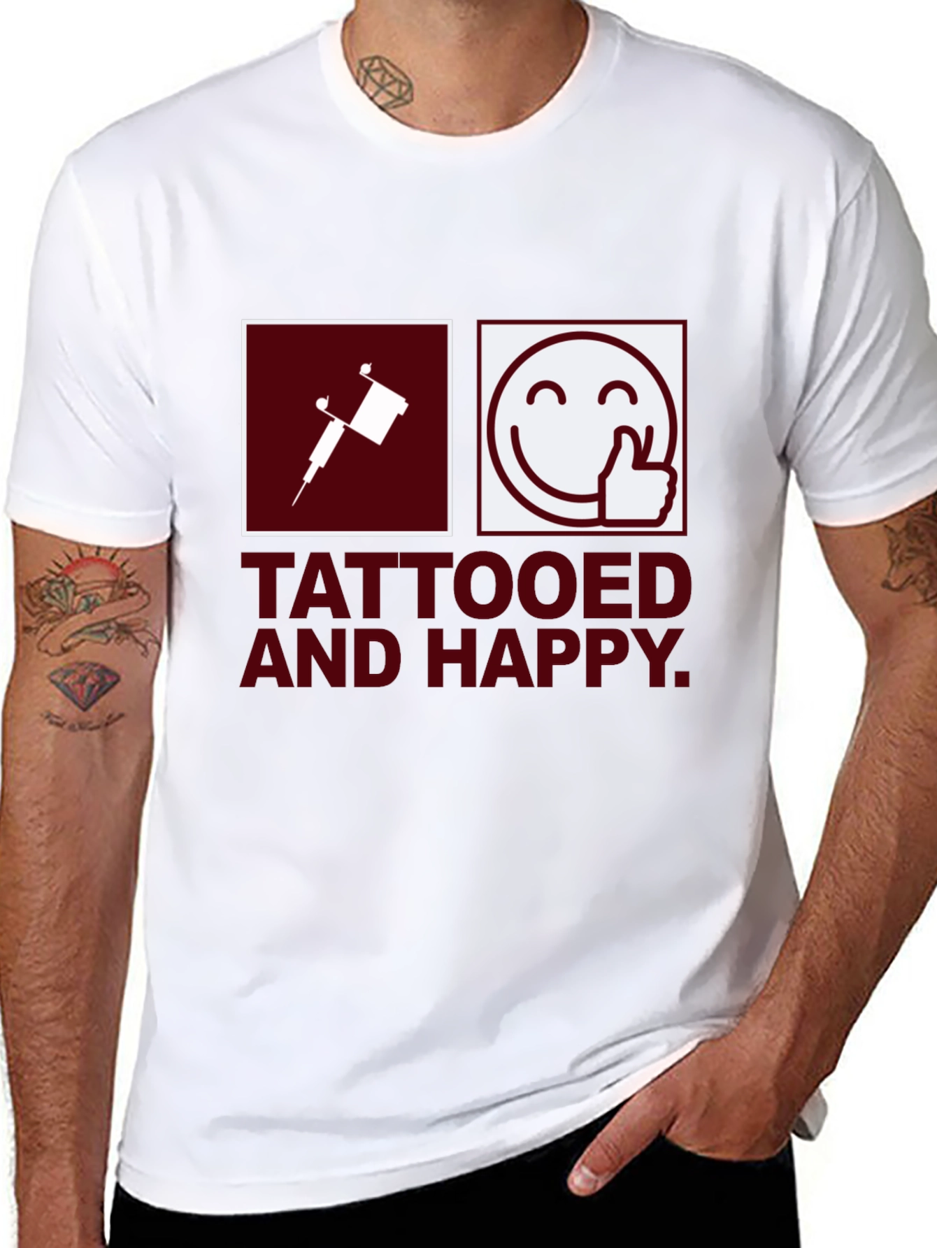 Camiseta Negra Tattooed and Happy