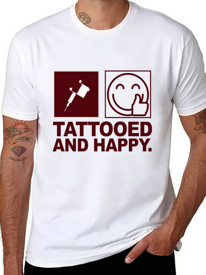 Camiseta Negra Tattooed and Happy