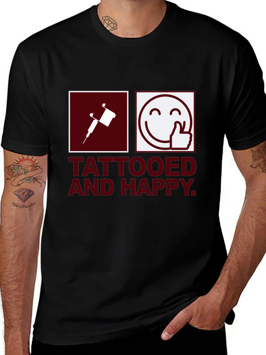 Camiseta Negra Tattooed and Happy