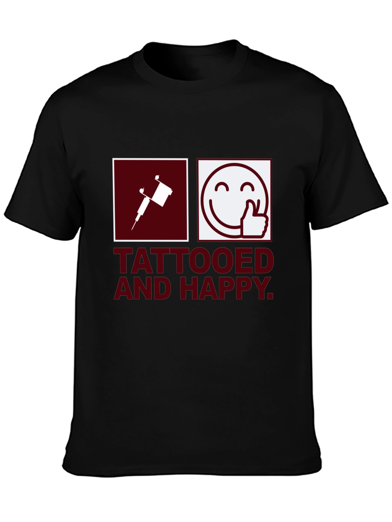Camiseta Negra Tattooed and Happy