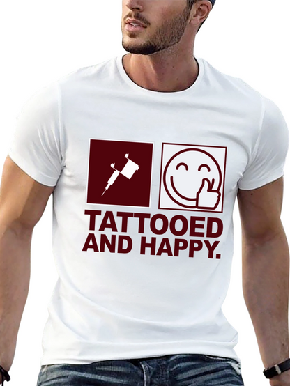 Camiseta Negra Tattooed and Happy