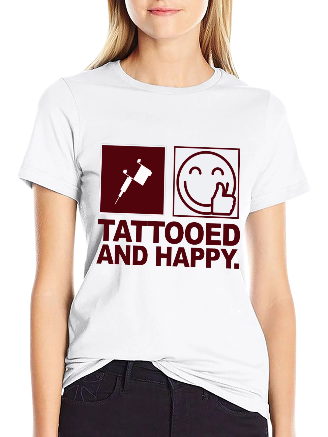 Camiseta Negra Tattooed and Happy