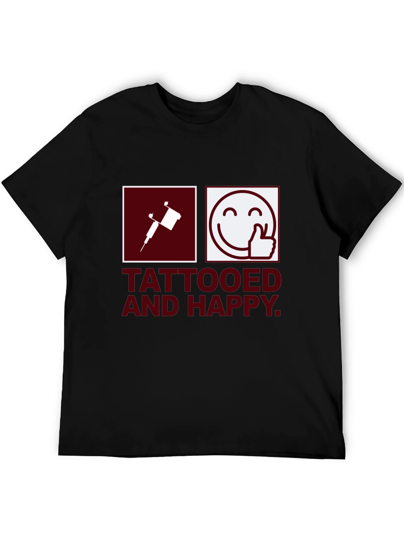Camiseta Negra Tattooed and Happy