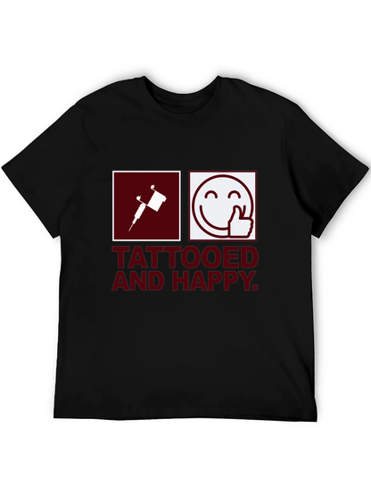 Camiseta Negra Tattooed and Happy