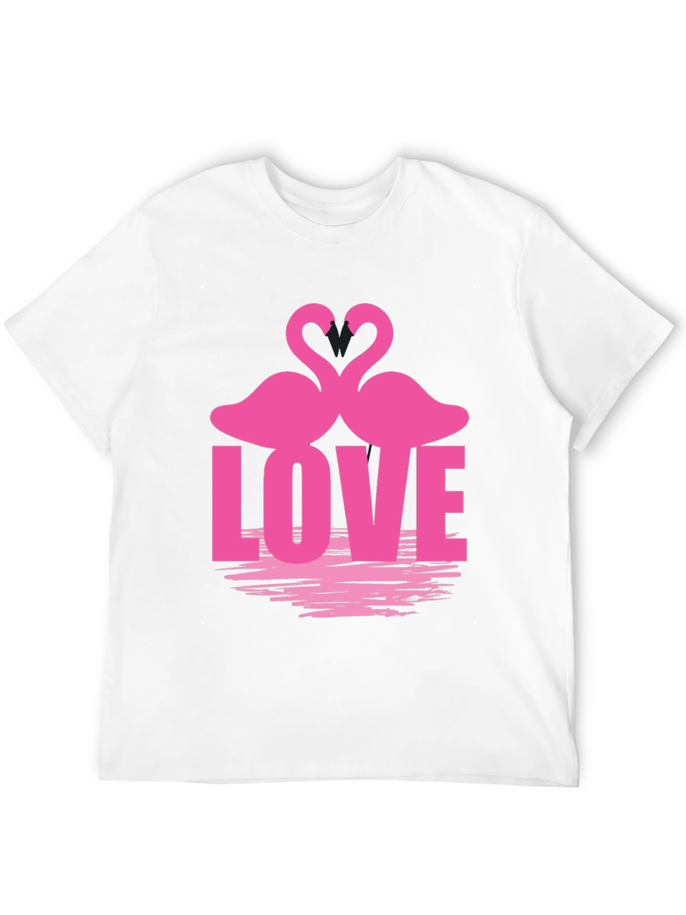 Camiseta Negra Amor Flamencos San Valentín