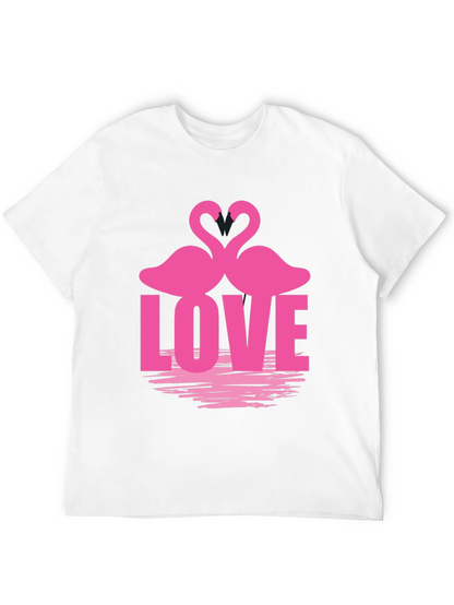 Camiseta Negra Amor Flamencos San Valentín