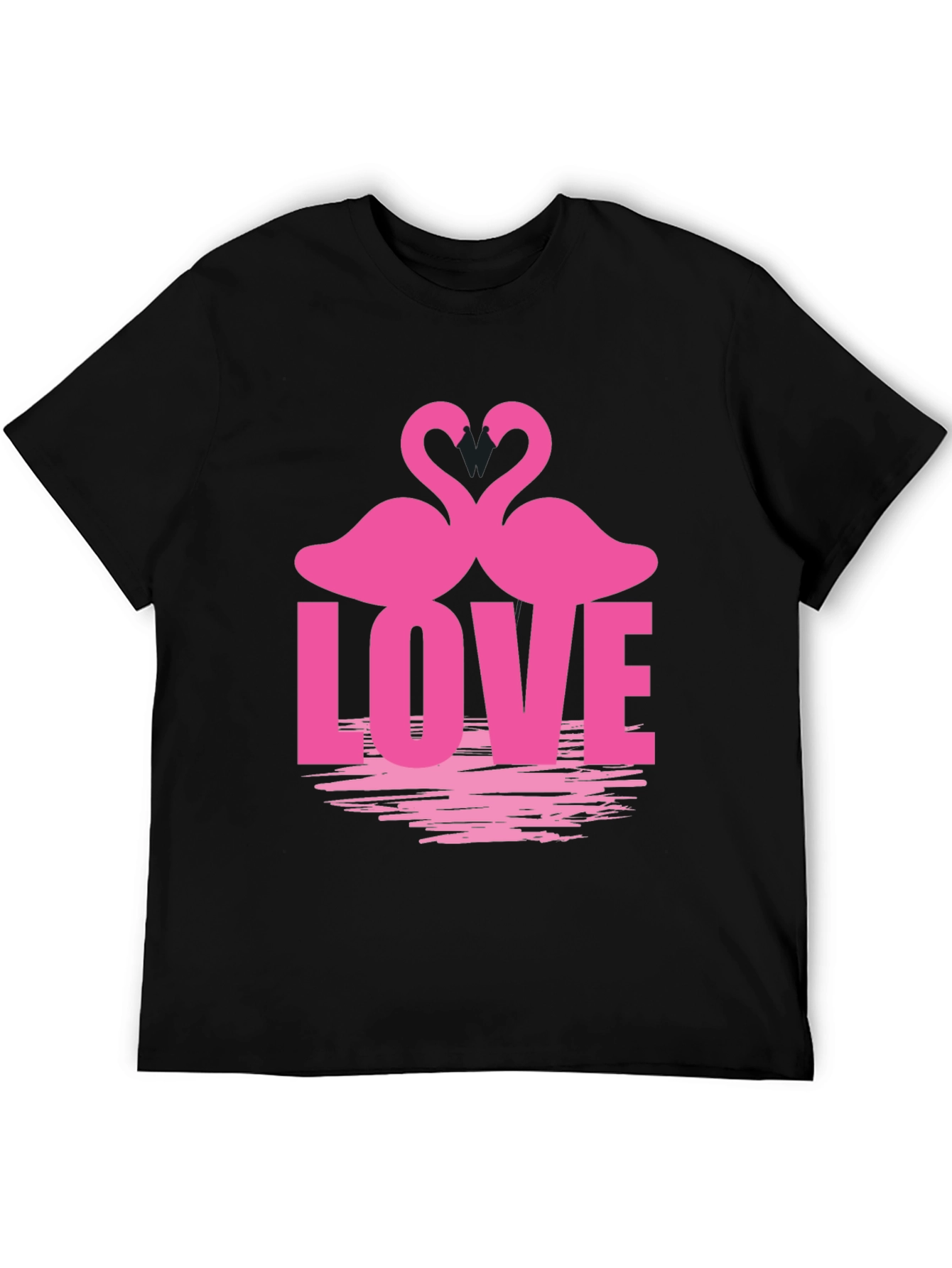 Camiseta Negra Amor Flamencos San Valentín