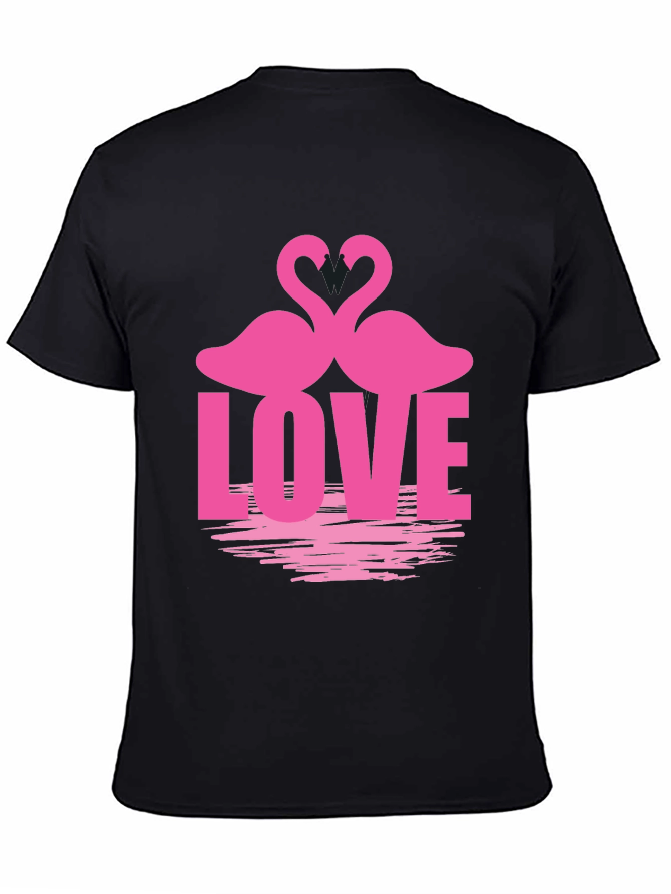 Camiseta Negra Amor Flamencos San Valentín