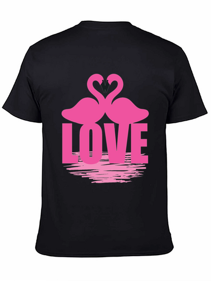 Camiseta Negra Amor Flamencos San Valentín
