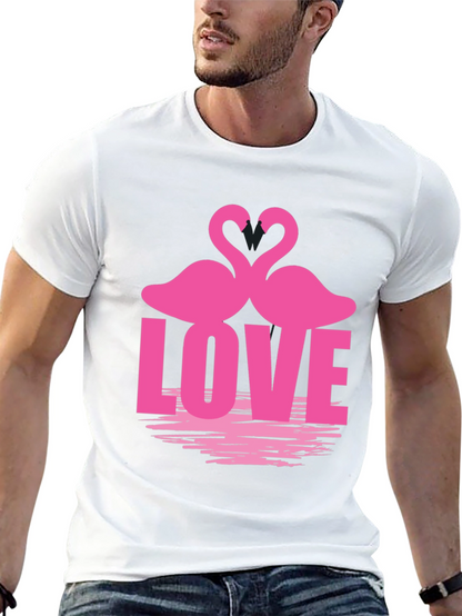 Camiseta Negra Amor Flamencos San Valentín