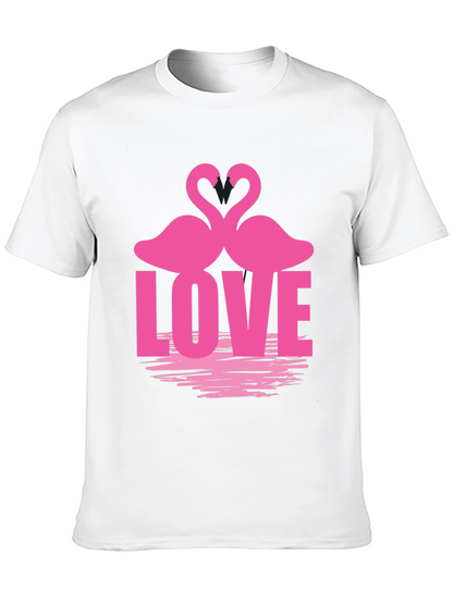 Camiseta Negra Amor Flamencos San Valentín