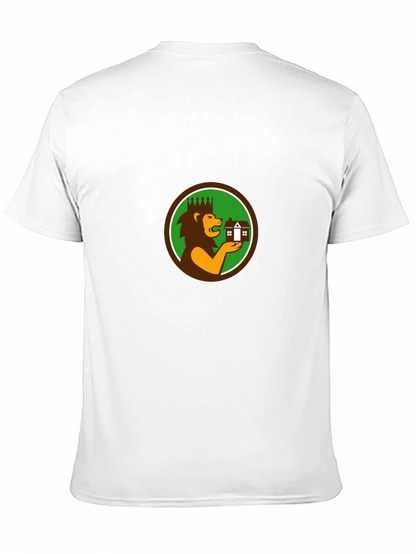 Camiseta Negra con Diseño de León Inmobiliario