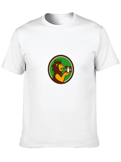 Camiseta Negra con Diseño de León Inmobiliario