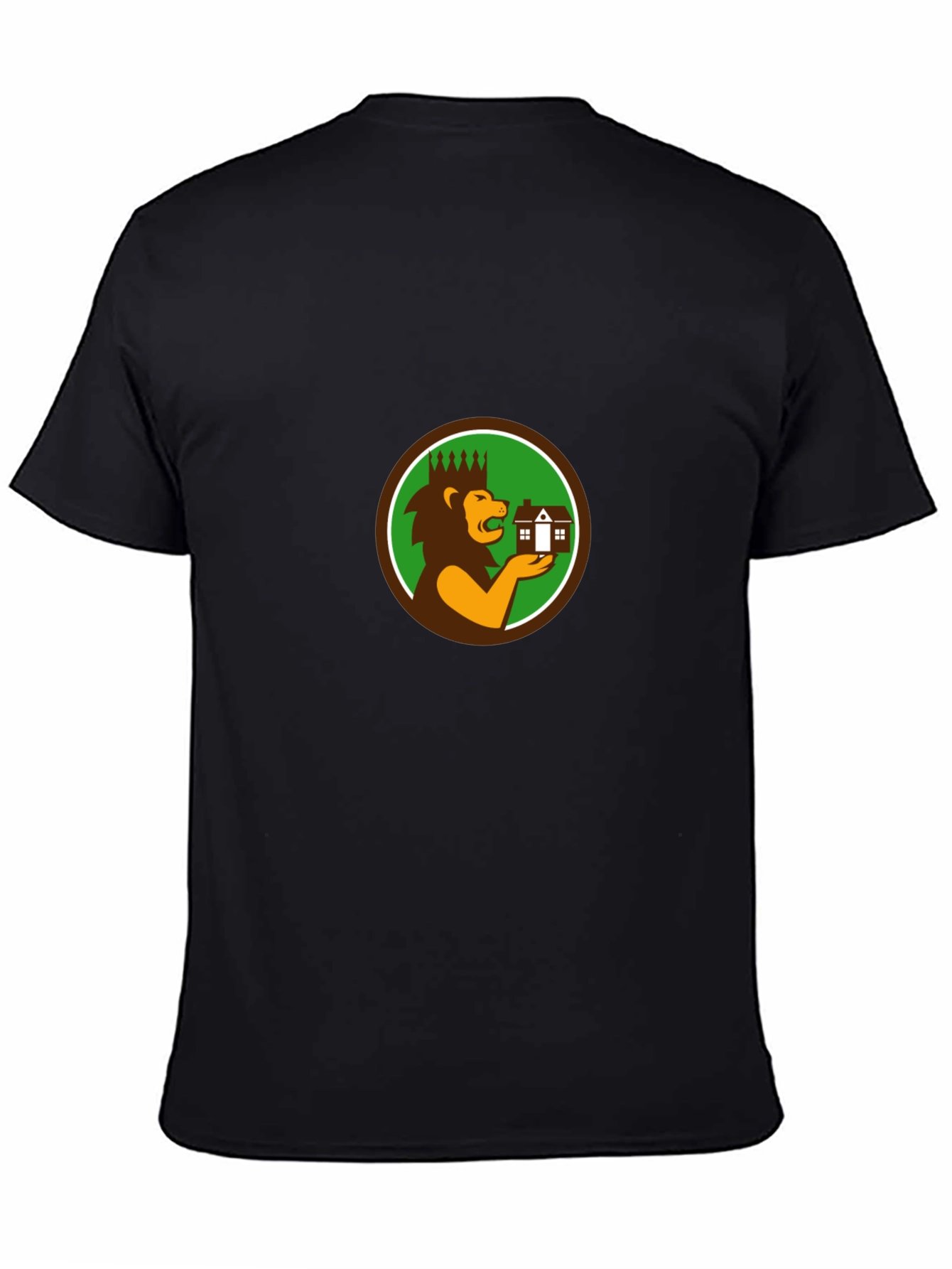 Camiseta Negra con Diseño de León Inmobiliario