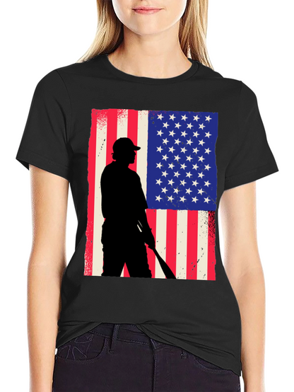 Camiseta Hombre Diseño Patriótico Béisbol