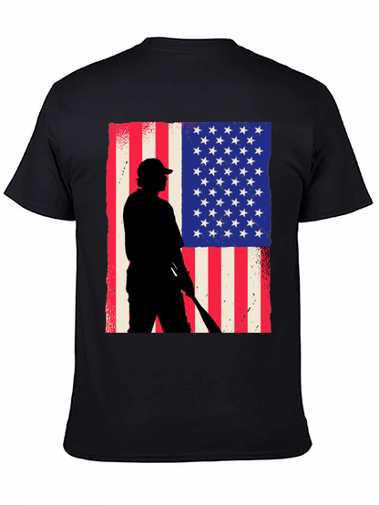 Camiseta Hombre Diseño Patriótico Béisbol