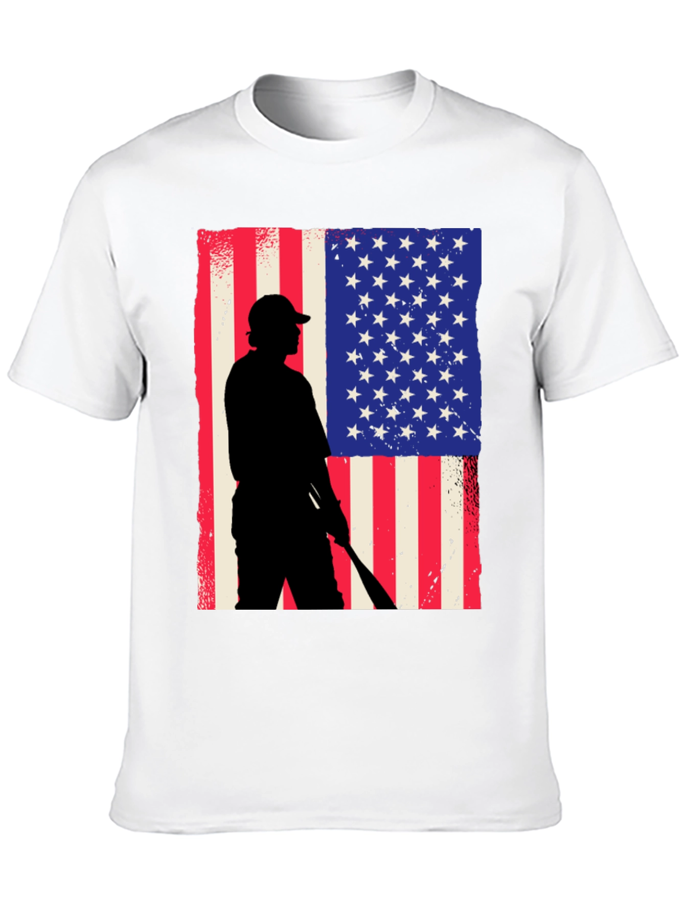 Camiseta Hombre Diseño Patriótico Béisbol
