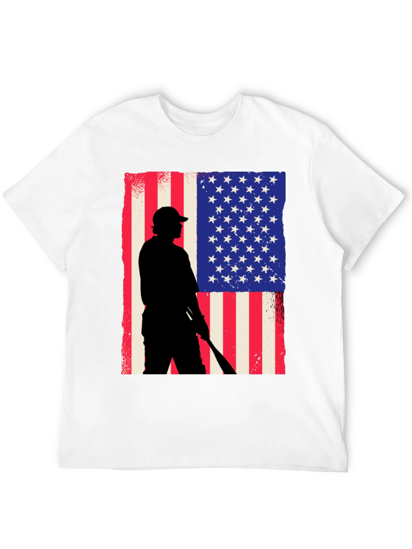 Camiseta Hombre Diseño Patriótico Béisbol