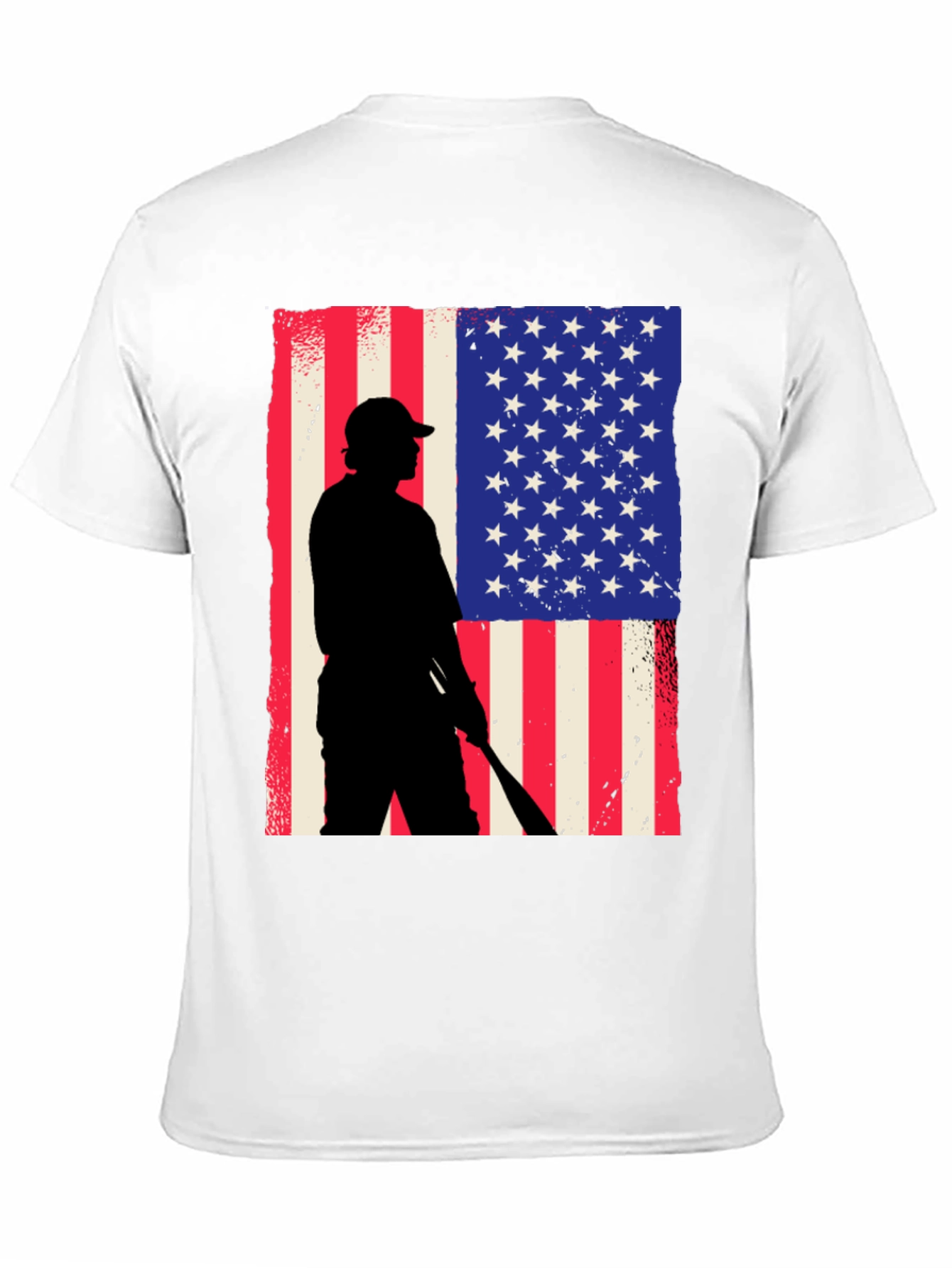 Camiseta Hombre Diseño Patriótico Béisbol
