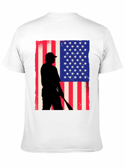 Camiseta Hombre Diseño Patriótico Béisbol