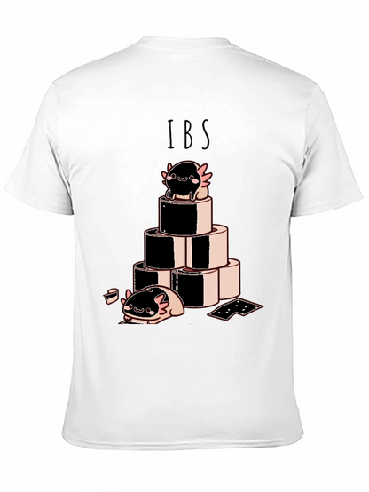 Camiseta Negra IBS con Dibujo Axolotl y Rollos