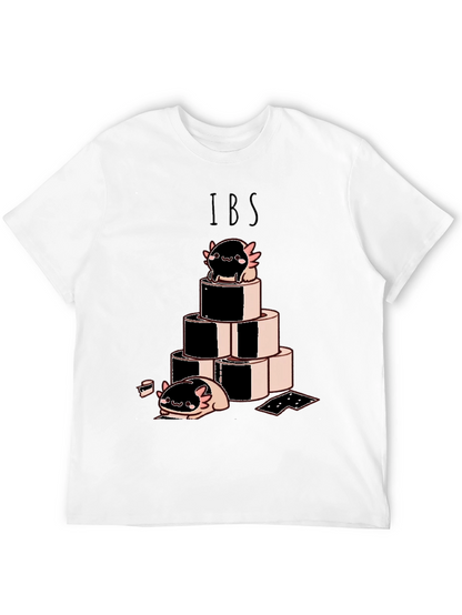 Camiseta Negra IBS con Dibujo Axolotl y Rollos