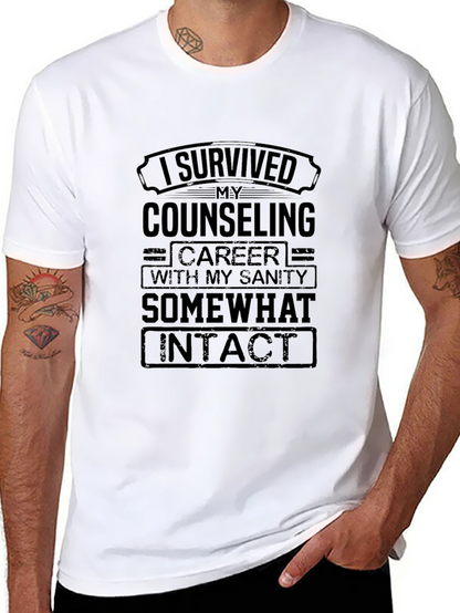 Camiseta Negra Humorístico Consejero - Superviviente