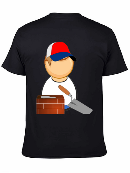 Camiseta Negra con Diseño de Constructor