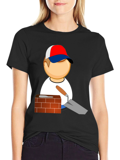 Camiseta Negra con Diseño de Constructor