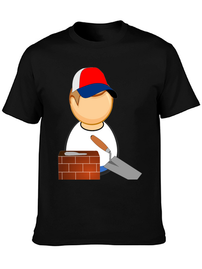 Camiseta Negra con Diseño de Constructor