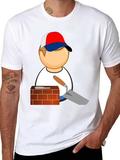 Camiseta Negra con Diseño de Constructor