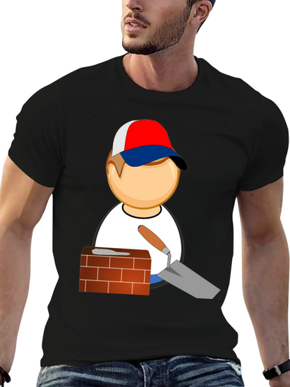 Camiseta Negra con Diseño de Constructor