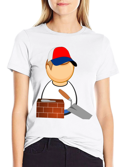 Camiseta Negra con Diseño de Constructor