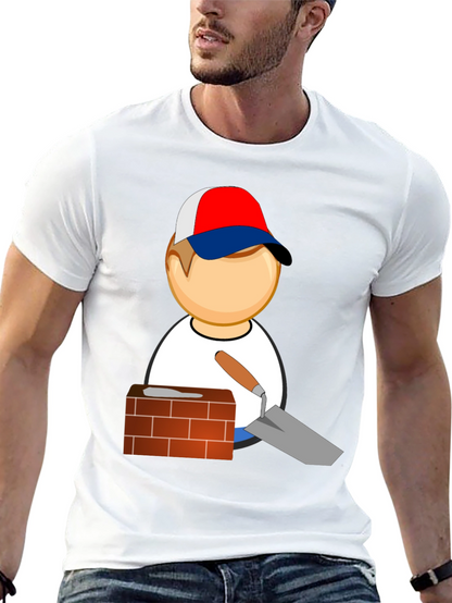 Camiseta Negra con Diseño de Constructor