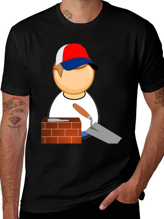 Camiseta Negra con Diseño de Constructor