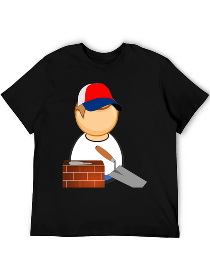 Camiseta Negra con Diseño de Constructor