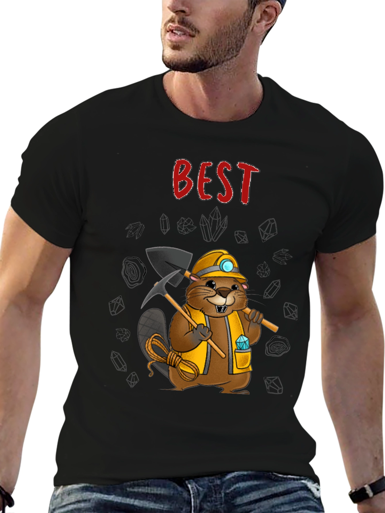 Camiseta Negra: El Mejor Minero Castor