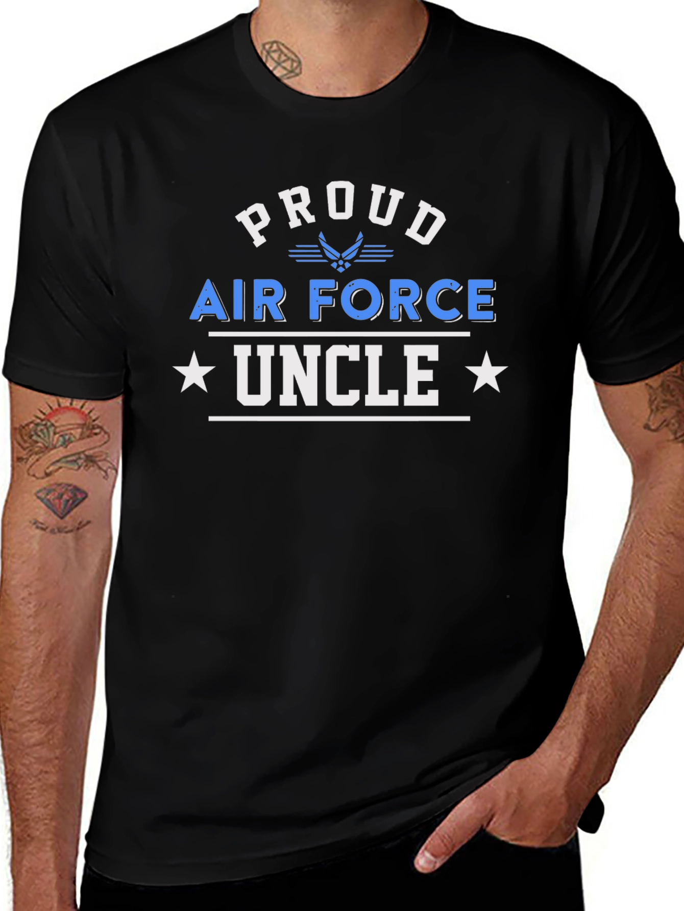 Camiseta Negra: Orgulloso Tío de la Fuerza Aérea