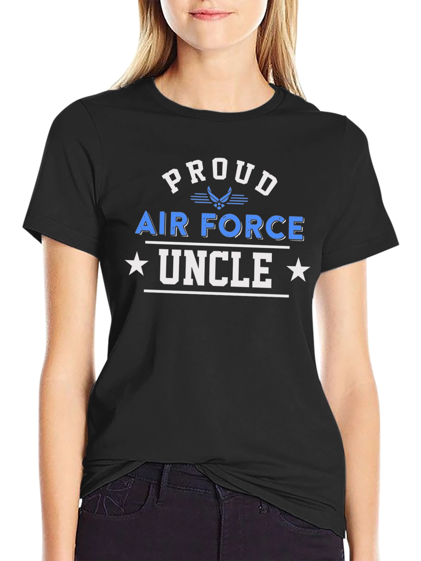Camiseta Negra: Orgulloso Tío de la Fuerza Aérea