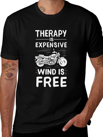 Camiseta Negra Motociclismo: Terapia Barata