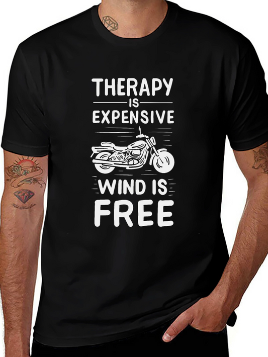 Camiseta Negra Motociclismo: Terapia Barata
