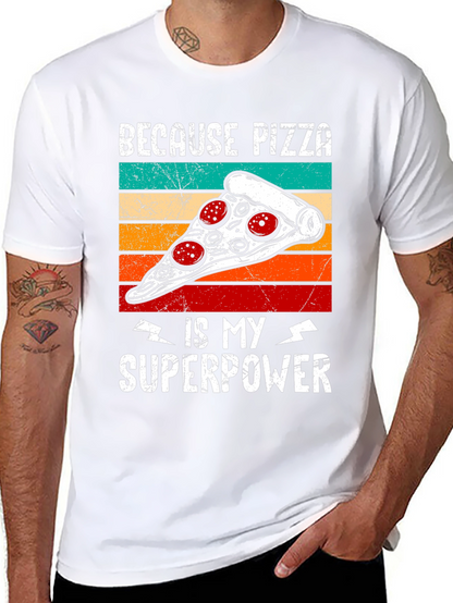 Camiseta Negra Pizza es mi Superpoder