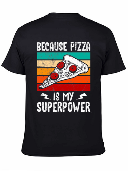 Camiseta Negra Pizza es mi Superpoder