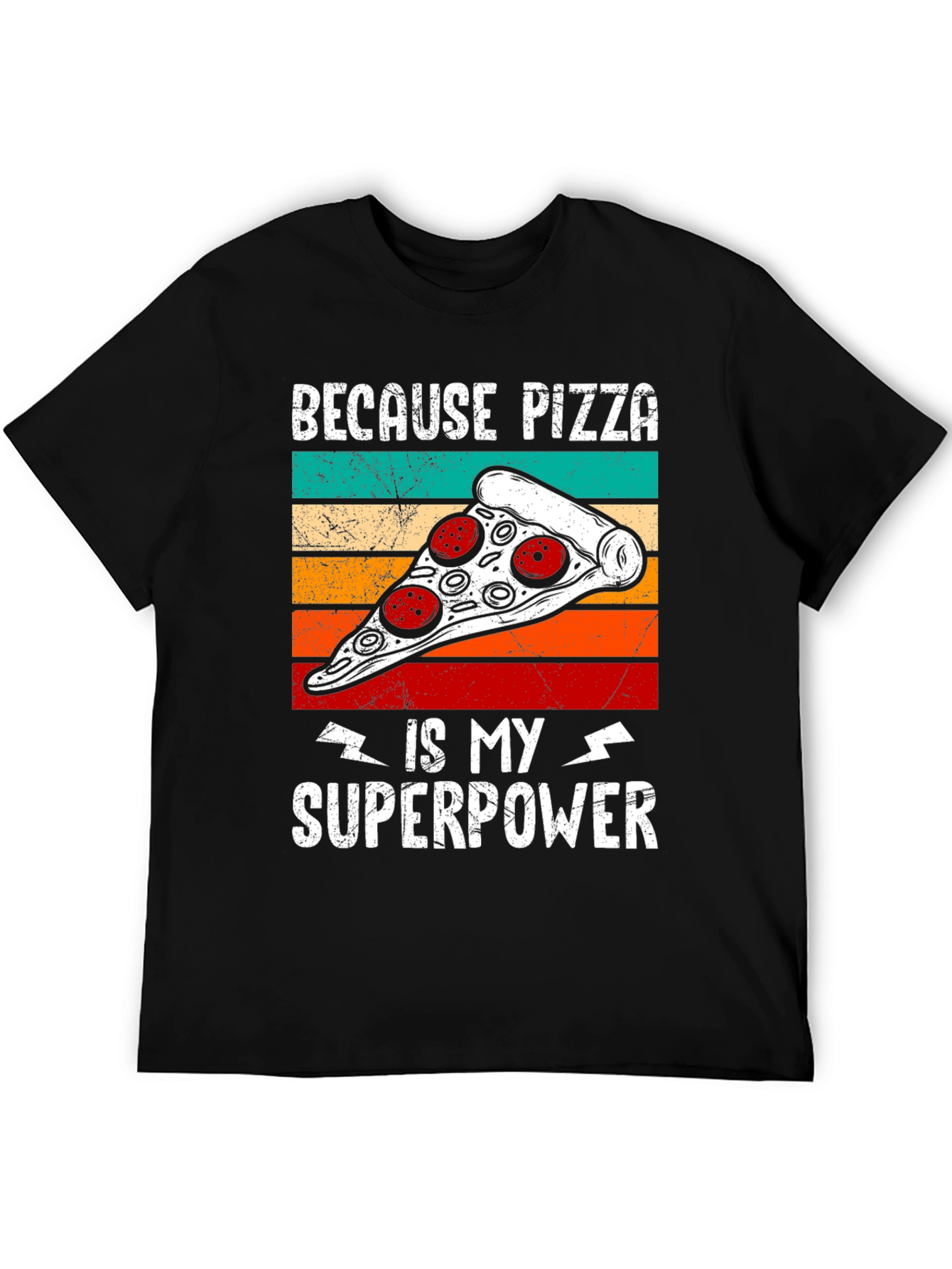 Camiseta Negra Pizza es mi Superpoder