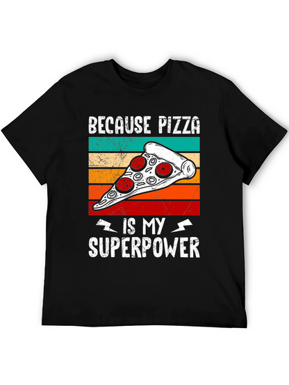 Camiseta Negra Pizza es mi Superpoder